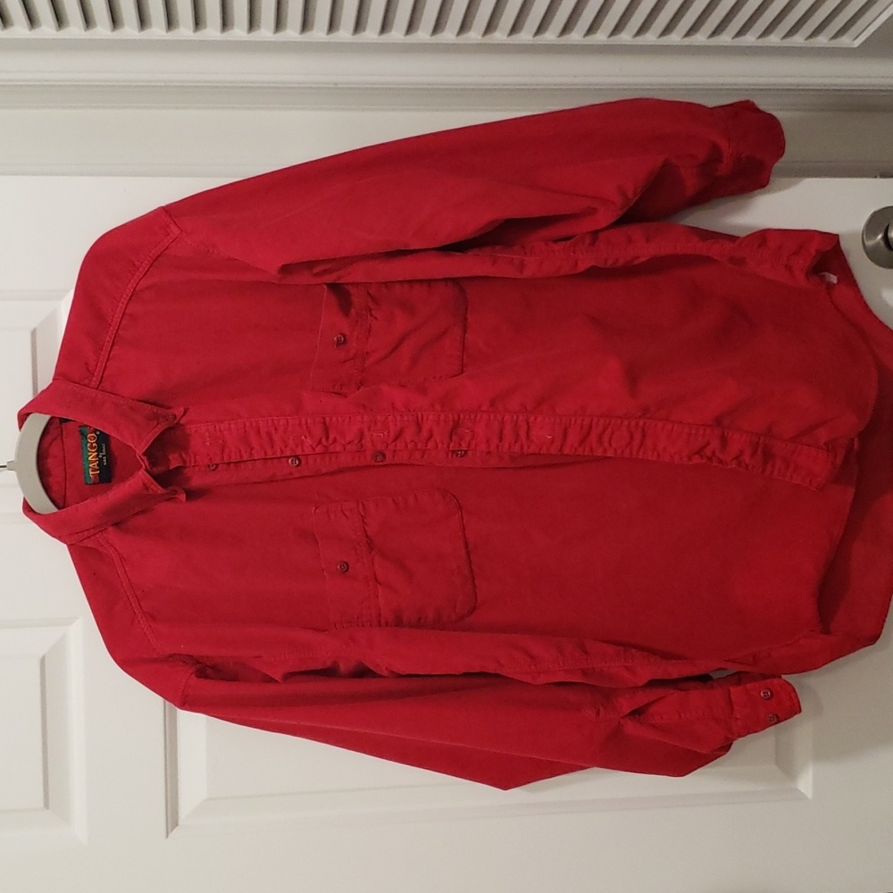 Men's Tango by Max Raab.Long sleeve, button down shirt. Red.